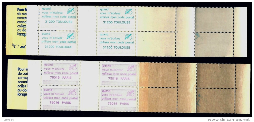 CARNET NEUF 8 VIGNETTES OFFICIELLES DE LA POSTE POUR LE CODE POSTAL- VILLE DE :  GRENOBLE 38000-  2 SCANS - Blocks & Sheetlets & Booklets