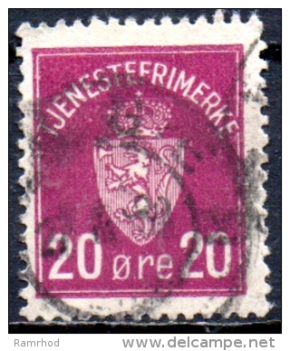 NORWAY 1925 Official - 20ore - Purple  FU - Service
