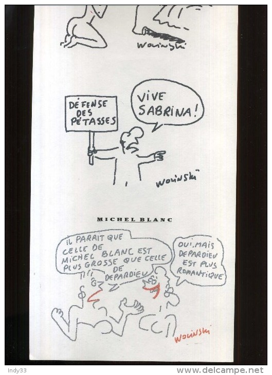 -   B. DALLE ET M. BLANC   PAR WOLINSKI . PLANCHE LIBRE D´UN PORTFOLIO CANAL + . 1989 . - Wolinski