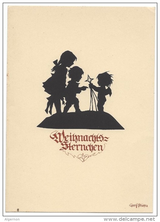 12377 - Silhouette Illustrateur Georg Plischke Ange Et Enfants - Autres & Non Classés