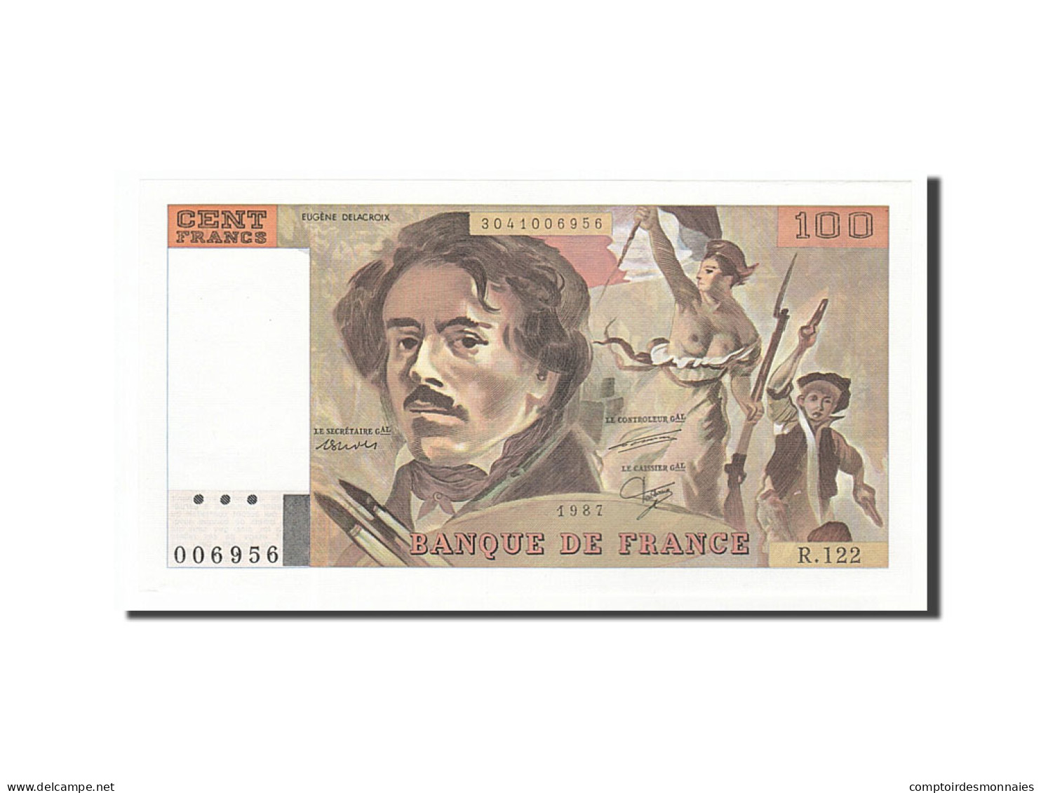 Billet, France, 100 Francs, 100 F 1978-1995 ''Delacroix'', 1987, SPL - 100 F 1978-1995 ''Delacroix''