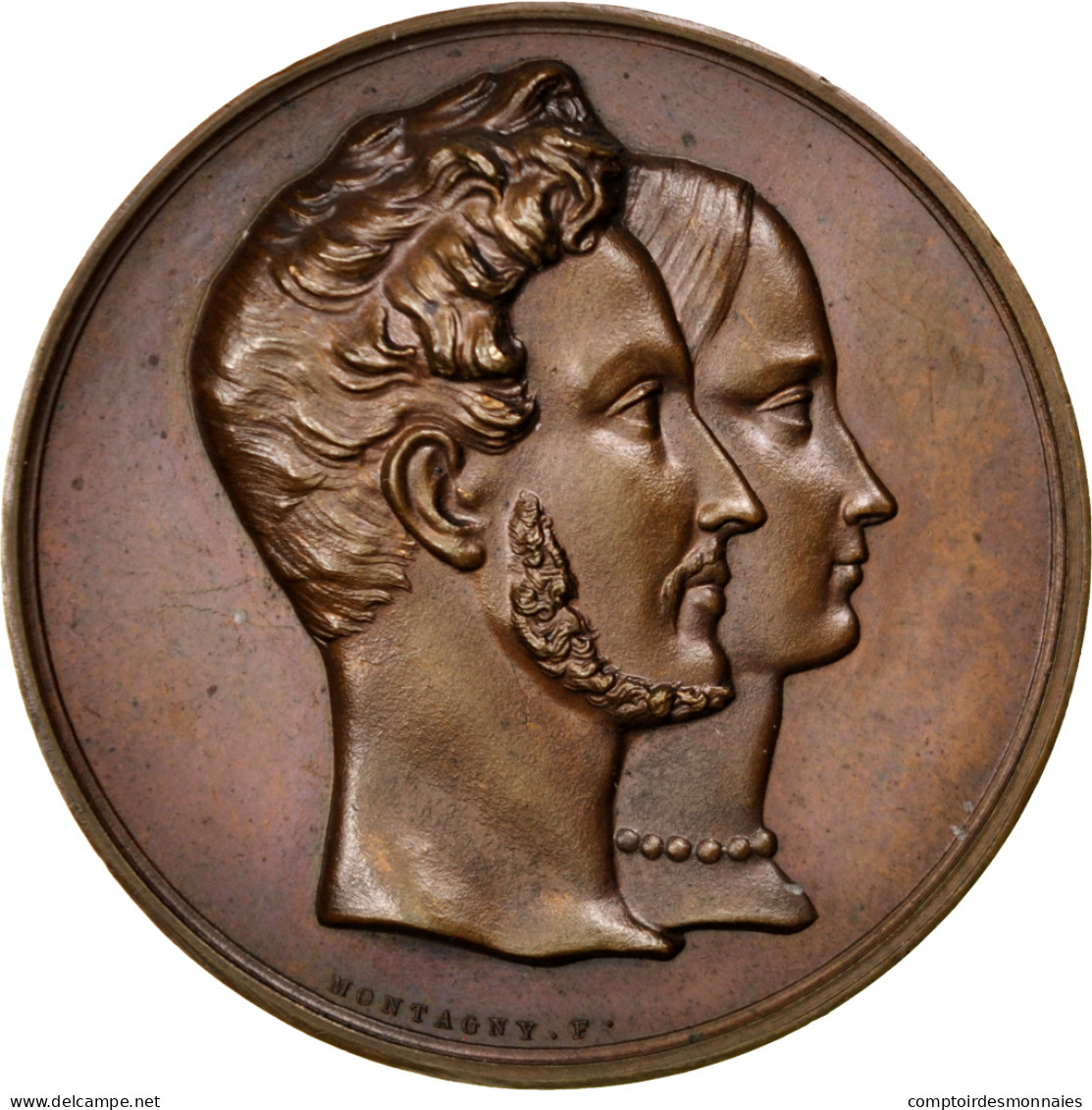 France, Medal, Louis Philippe I, Politics, Society, War, Montagny, SUP+, Bronze - Autres & Non Classés