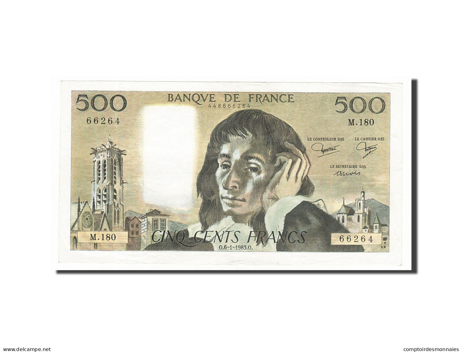 Billet, France, 500 Francs, 500 F 1968-1993 ''Pascal'', 1983, 1983-01-06, TTB+ - 500 F 1968-1993 ''Pascal''