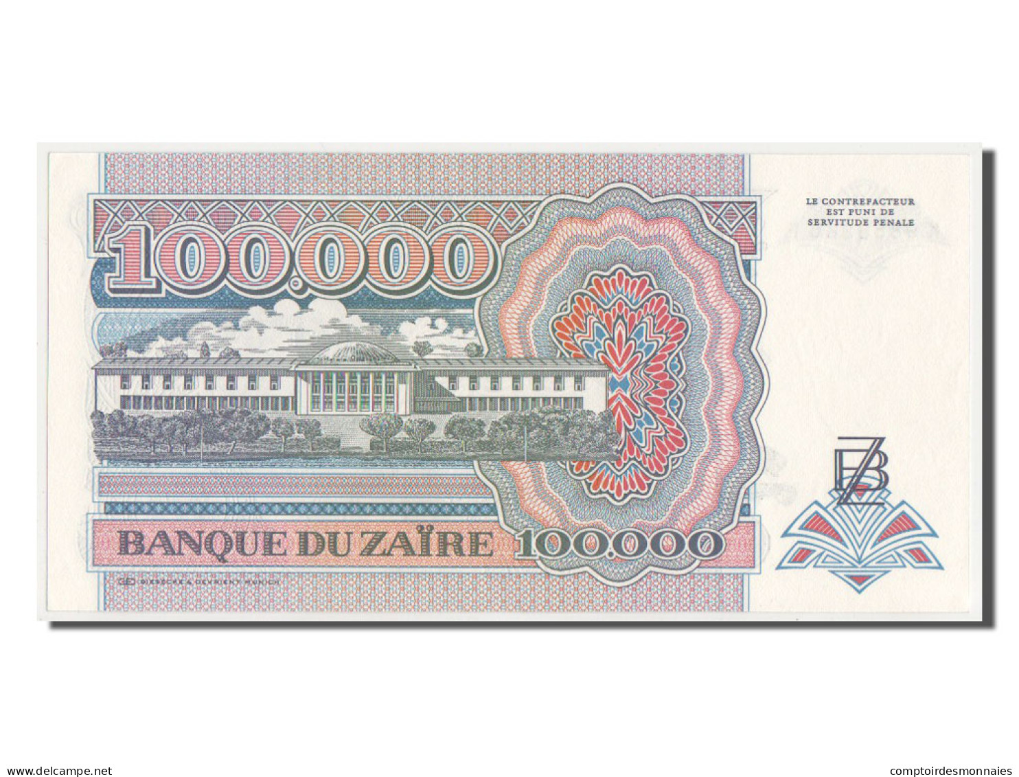 Billet, Zaïre, 100,000 Zaïres, 1992, SPL+ - Zaïre