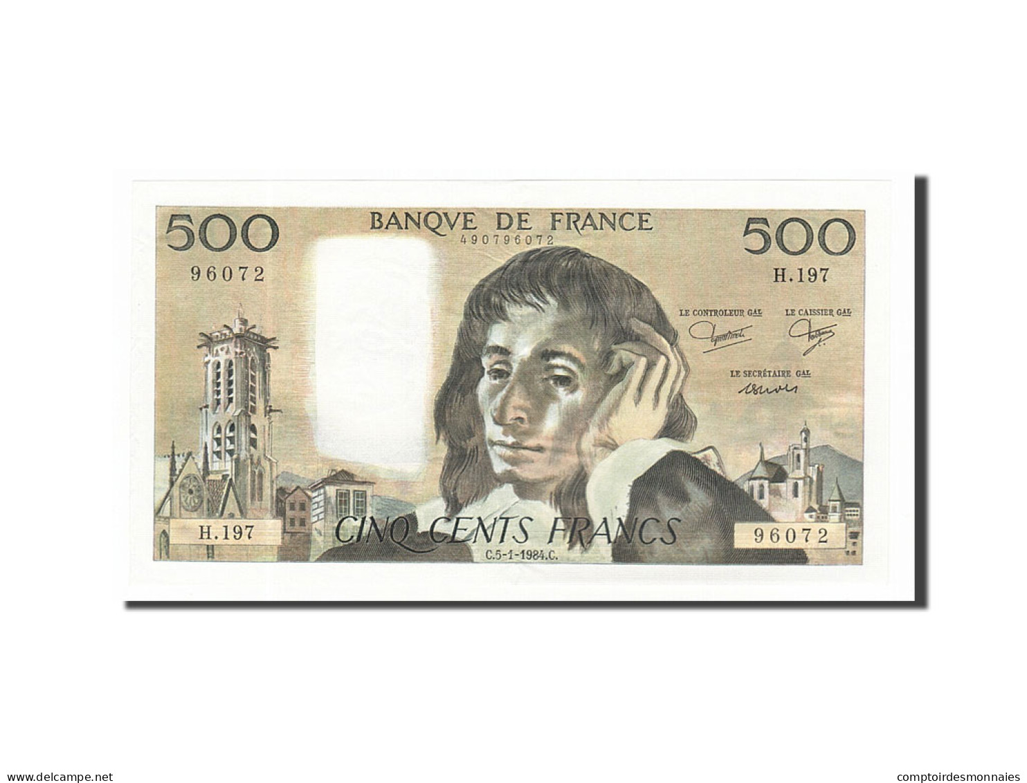 Billet, France, 500 Francs, 500 F 1968-1993 ''Pascal'', 1984, 1984-01-05, SUP - 500 F 1968-1993 ''Pascal''