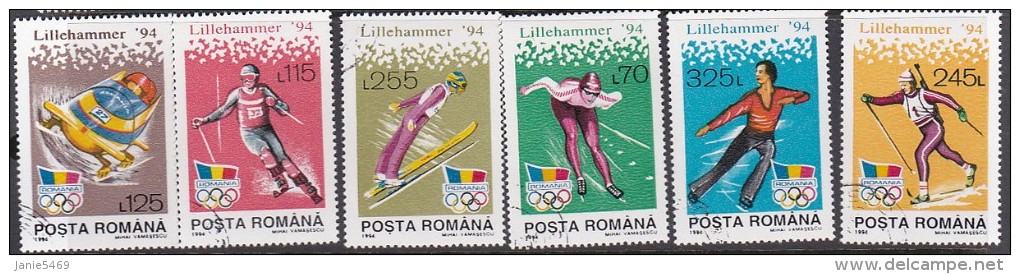 Romania 1994 Winter Olympic Lillehammer Used Set - Hiver 1994: Lillehammer