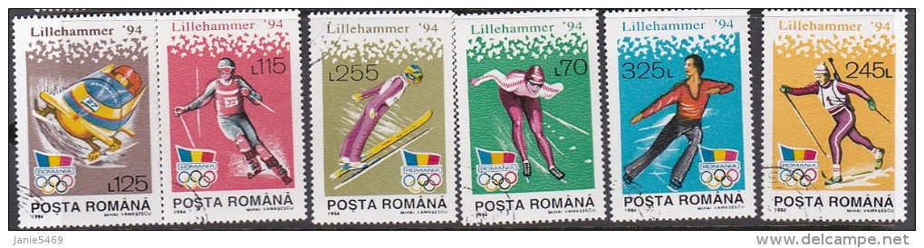 Romania 1994 Winter Olympic Lillehammer Used Set - Winter 1994: Lillehammer