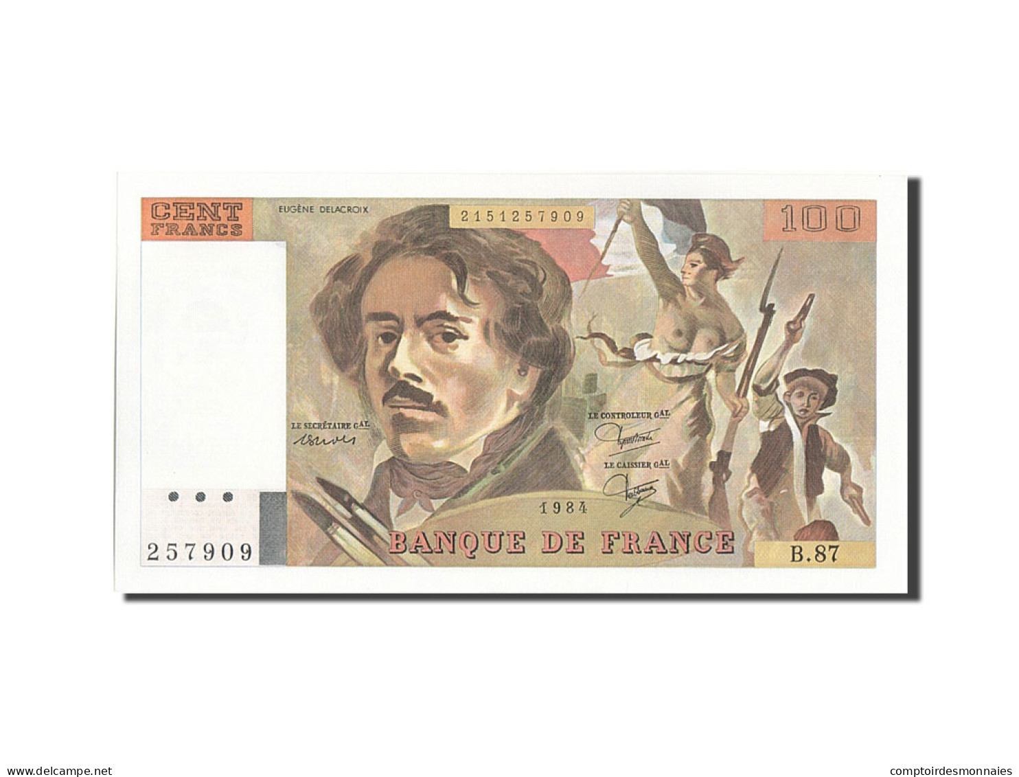 Billet, France, 100 Francs, 100 F 1978-1995 ''Delacroix'', 1984, NEUF - 100 F 1978-1995 ''Delacroix''