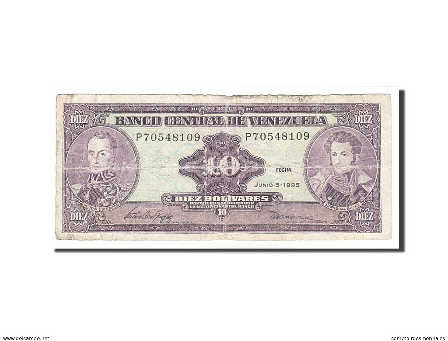 Billet, Venezuela, 10 Bolívares, 1995, 1995-06-05, B - Venezuela