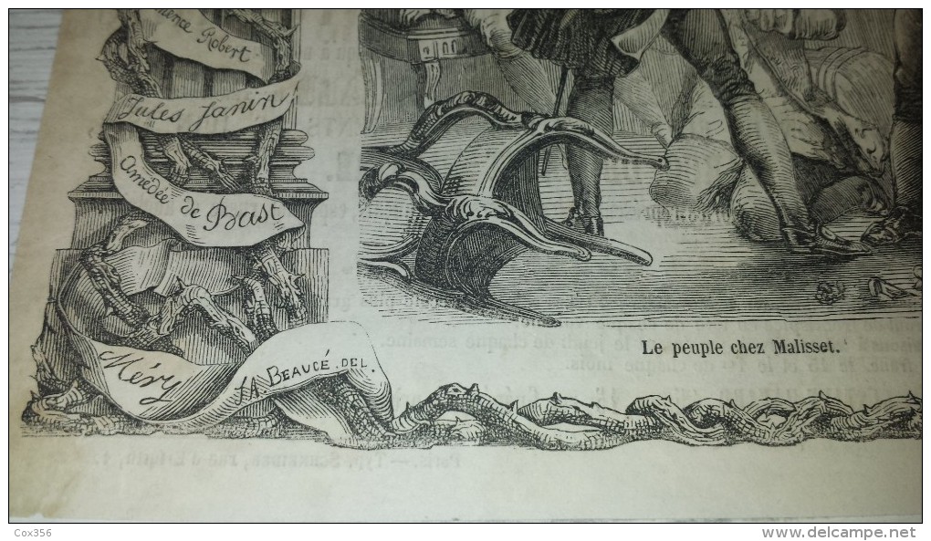 PROSPECTUS . ROMANS DU JOUR ILLUSTRES 1848 LE PEUPLE CHEZ MALISSET . A.LAVILLETTE - Publicités