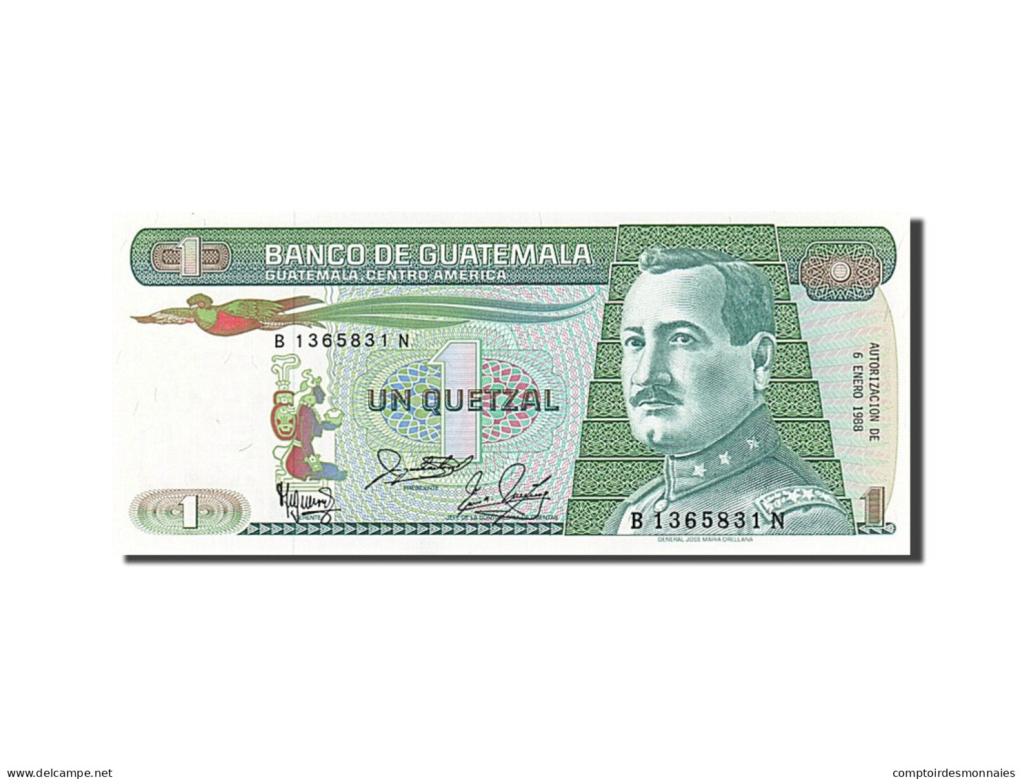 Billet, Guatemala, 1 Quetzal, 1988, 1988-01-06, NEUF - Guatemala