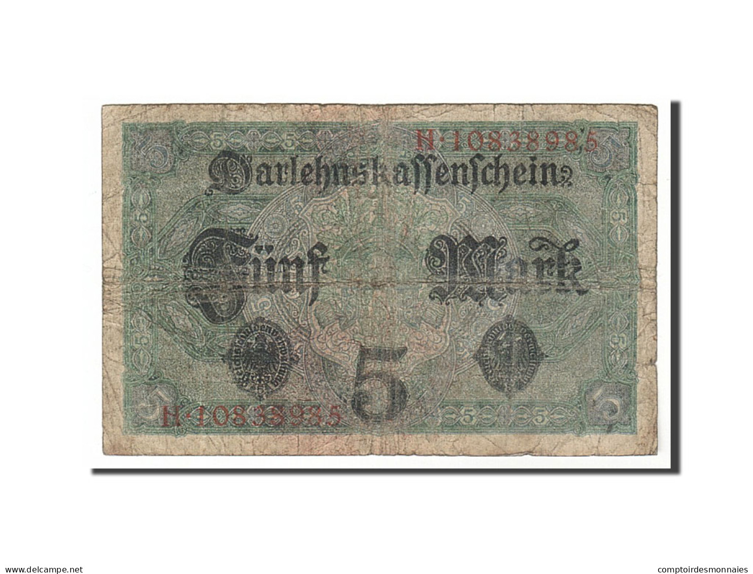 Billet, Allemagne, 5 Mark, 1917, 1917-08-01, B+ - 5 Mark