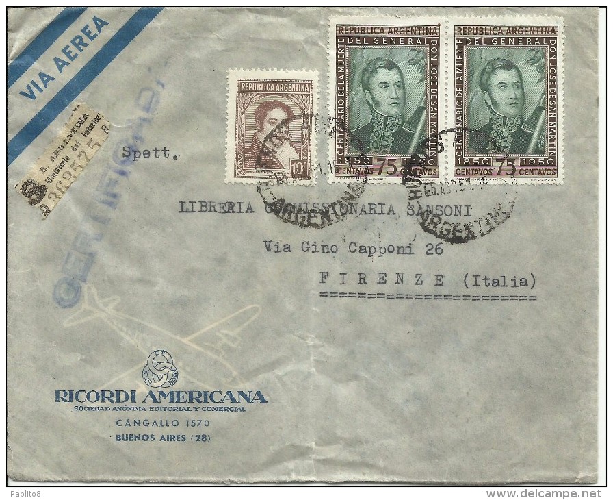 ARGENTINA  5 4 1951 GUARDARE LE SCANSIONI GRAZIE -  LOOK AT THE SCANS THANKS - Storia Postale