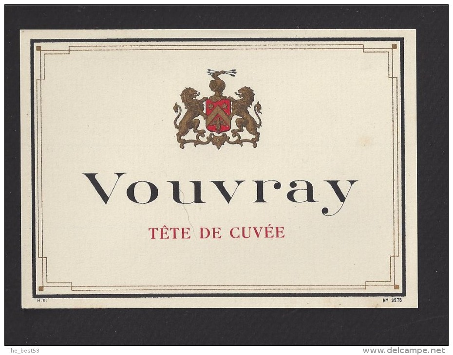 Etiquette De Vin  -  Vouvray Tête De Cuvée   - ND 50/60 ? - Other & Unclassified