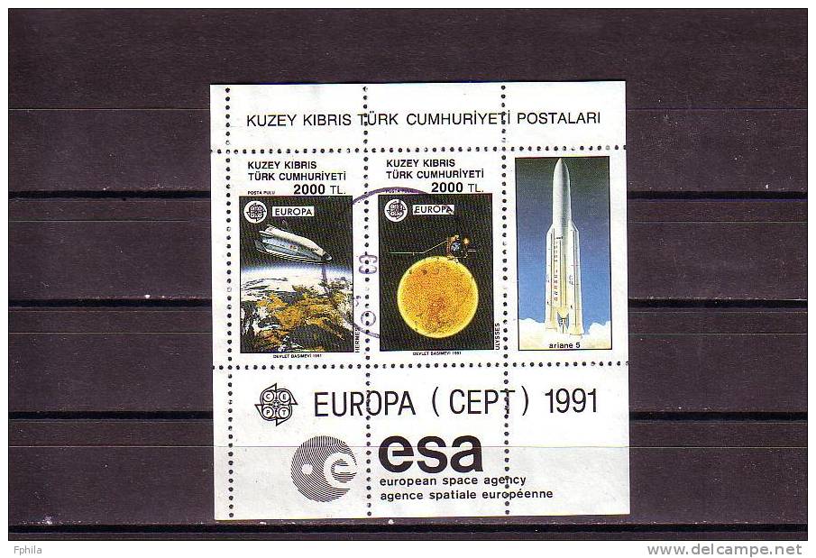 1991 NORTH CYPRUS EUROPA CEPT SOUVENIR SHEET USED - Used Stamps