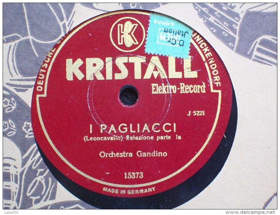 KRISTALL - I PAGLIACCI -   ORCHESTRA GANDINO - 78 Rpm - Schellackplatten