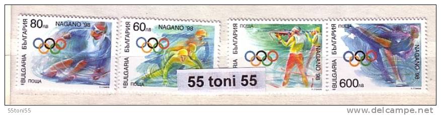 1997 Winter Olympic Games, Nagano 4v.-MNH  BULGARIA / Bulgarie - Invierno 1998: Nagano