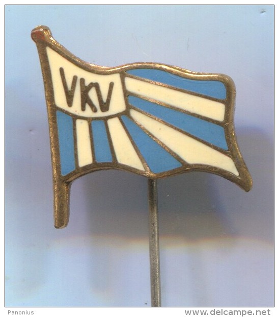 VKV Vukovar Croatia - Marine Ship Flag Yachting, Nautical, Enamel, Vintage Pin  Badge - Voile