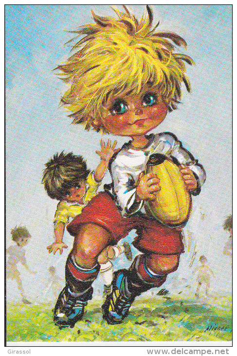 CPSM MICHEL THOMAS LES PETITS RUGBYMAN C/ 100 N°62  PRAM 1981 - Thomas