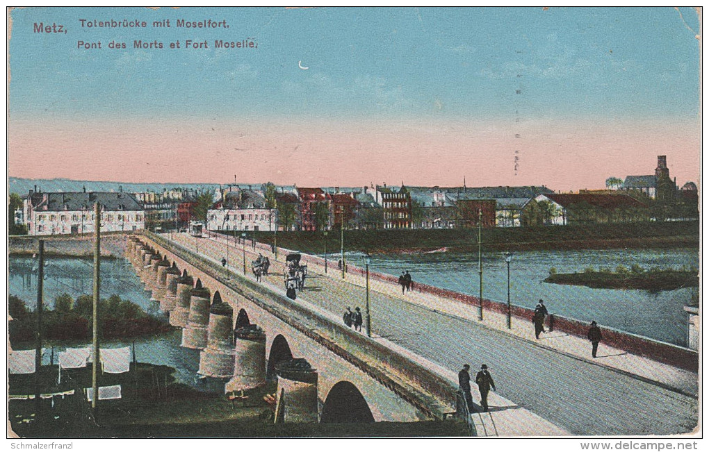 CPA - AK Metz Totenbrücke Pont Des Morts Fort Mosel Moselle Kiosk Strassenbahn Tram Tramway Lothringen Lorraine - Lothringen