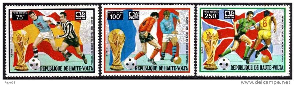 Haute Volta P.A. N° 171 / 73 XX Coupe Du Monde De Football à Munich, Les 3 Valeurs Sans Charnière TB - Upper Volta (1958-1984)