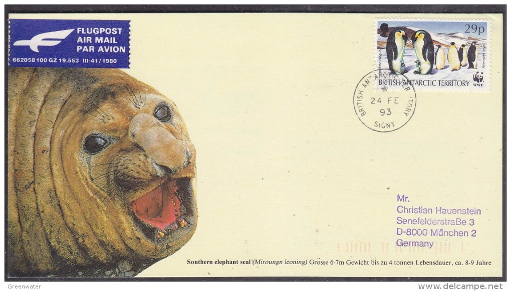 British Antarctic Territory 1993 Signy Postcard Ca 24 Fe 93 (21406) - Covers & Documents