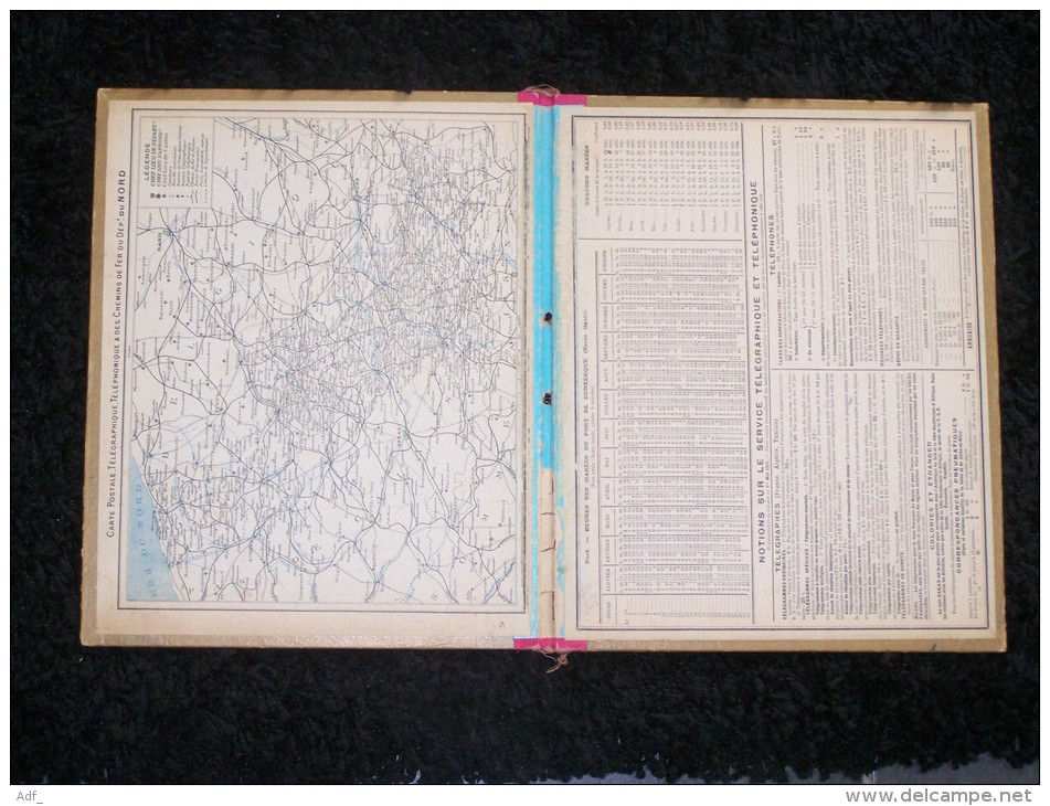 1932 ALMANACH CALENDRIER DOUBLE OUVRANT DES POSTES ET TELEGRAPHES PTT P.T.T, SESSIN ILLUSTRATION LA LECON DE LECTURE, - Formato Grande : 1921-40