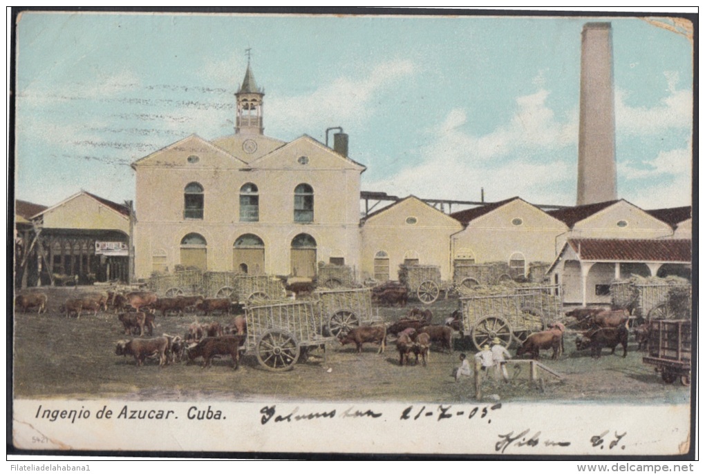 POS-33 CUBA. HABANA. HAVANA. POSTAL INGENIO DE AZUCAR A ALEMANIA. POSTCARD SUGAR INGENIO WITHOUT STAMP. - Neufs