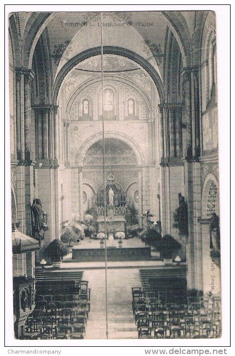 Lummen, L'intérieur De L'Eglise, Circulée En 1907 - 2 Scans - Lummen