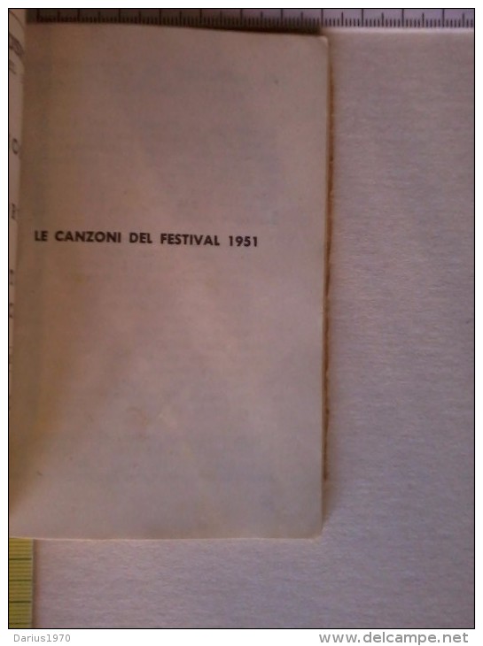 Libretto Delle Canzoni Del Festival Di San Remo - 3° Festival - 1953. B.B. - Autres & Non Classés