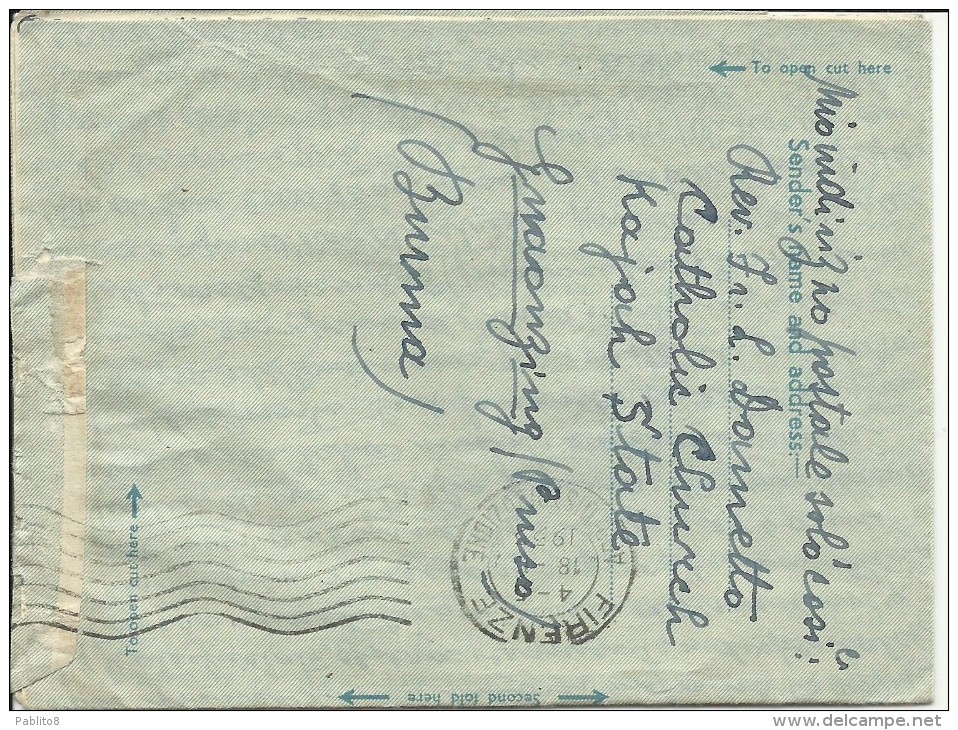 BURMA BIRMANIA BIRMANIE MYANMAR 12 1 1955 LETTER LETTERA COVER LETTRE - Myanmar (Burma 1948-...)