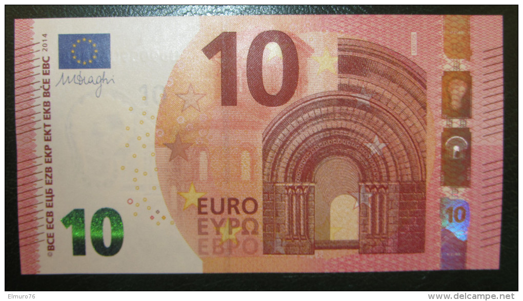 10 Euro U001B4 France Serie UC Charge 00  Draghi Perfect UNC - 10 Euro