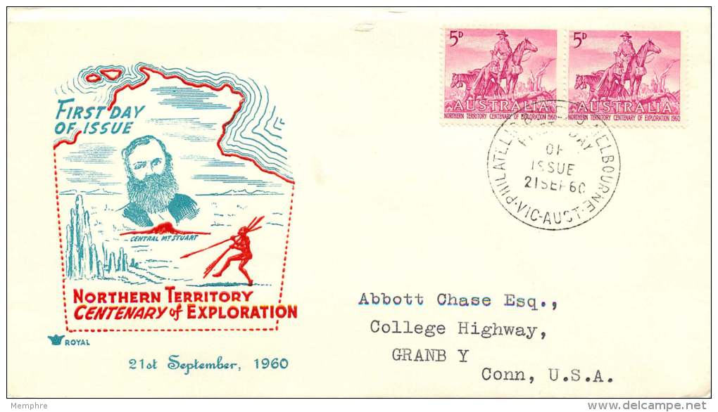 1960  Northern Territory  Pair On Royal FDC To USA  SG 335 - FDC