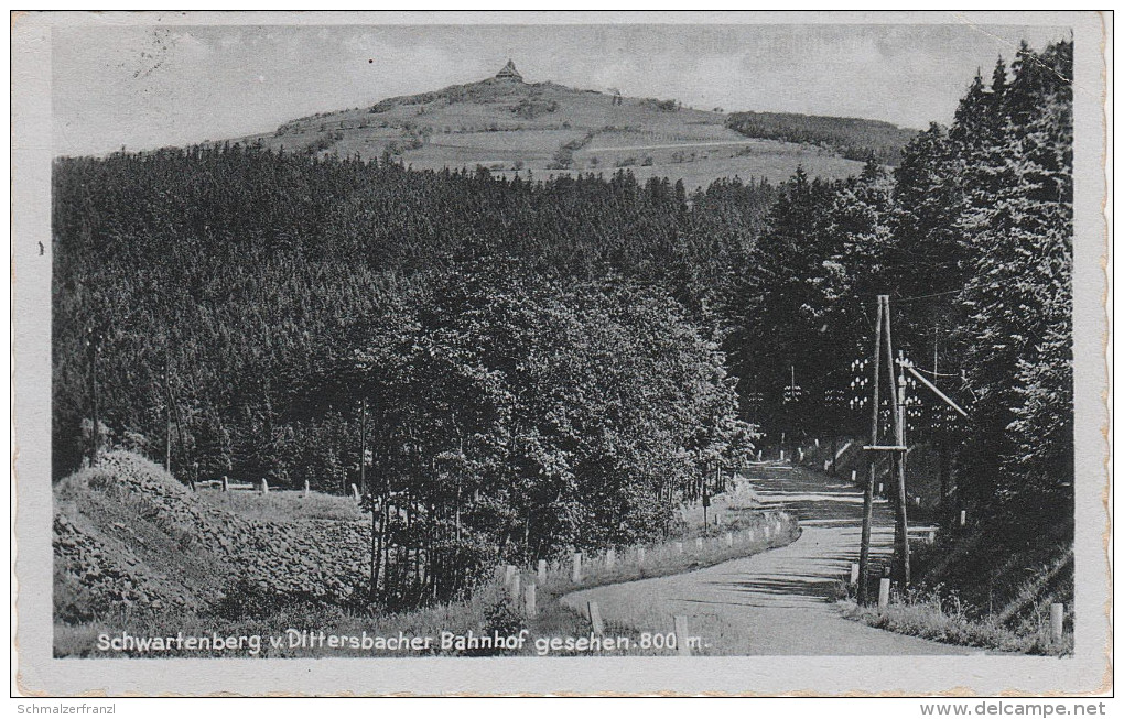 AK Seiffen Dittersbach Blick Vom Bahnhof Auf Schwartenberg Gasthaus Baude Flöhatal Bei Neuhausen Niederseiffenbach - Seiffen