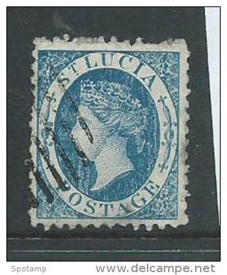 St Lucia 1863 Queen Victoria (4d) Blue Attractive Used , Faults - St.Lucia (...-1978)