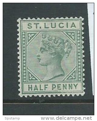St Lucia 1883 Queen Victoria 1/2d Green Die A MNH - St.Lucia (...-1978)