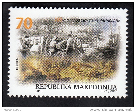 MACEDONIA, 2015, 100 YEARS BATTLLE OF CANAKKALE, - Unused Stamps