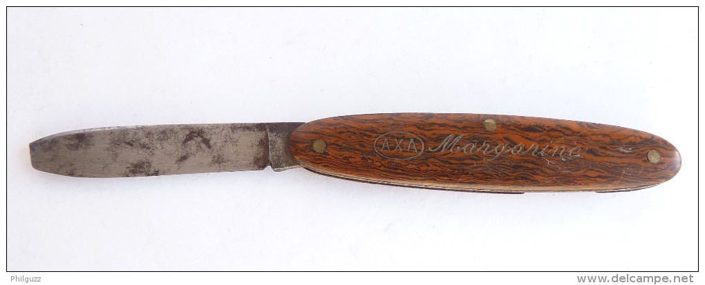 1 Couteau De Poche Ancien Publicitaire MARGARINE AXA - Messer