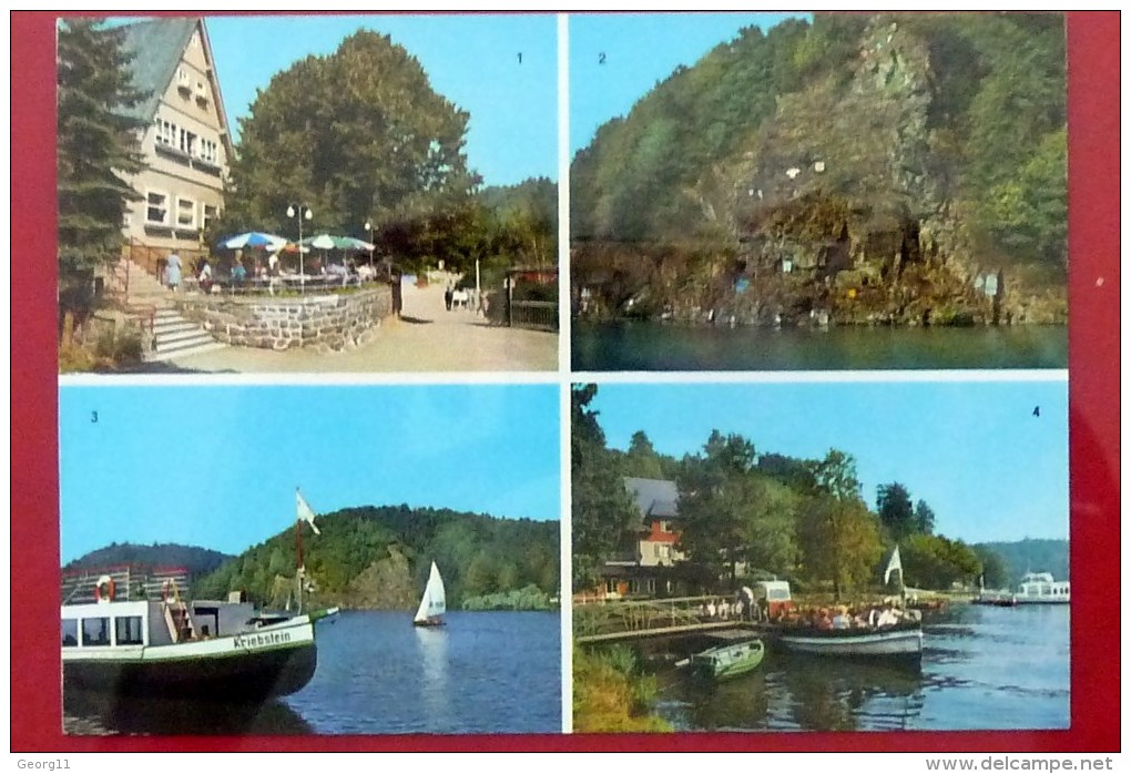 Kriebstein - Talsperre - Mittelsachsen - DDR Mehrbildkarte 1974 - Sachsen Mittweida - Staudamm - Mittweida