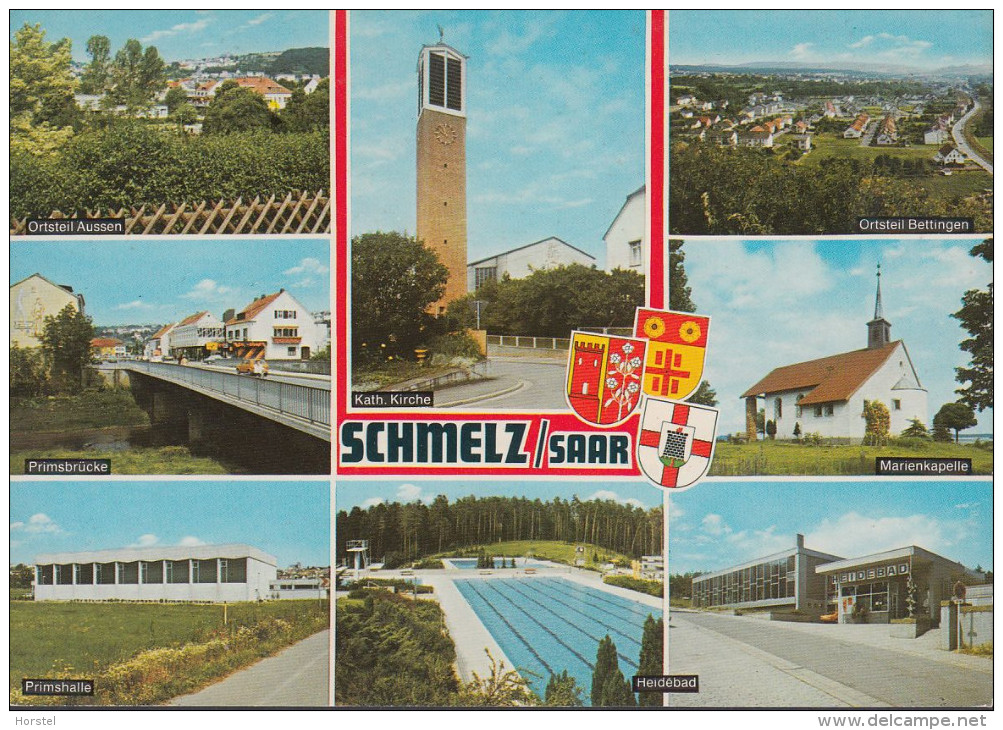 D-66839 Schmelz - Alte Ansichten - Freibad - Brücke - Kirche - Kreis Saarlouis