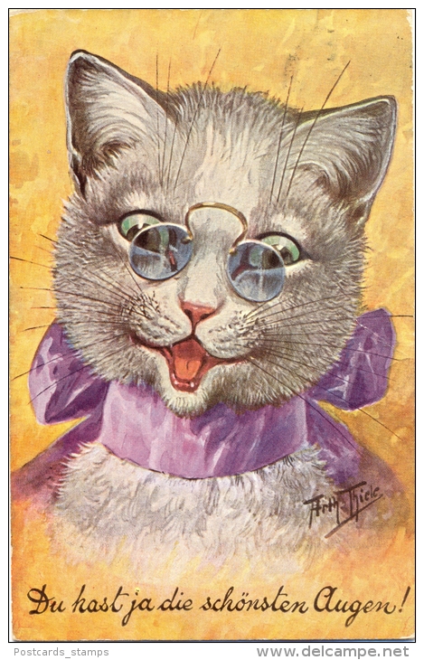 Katze Mit Brille, Sign. Arthur Thiele - Thiele, Arthur