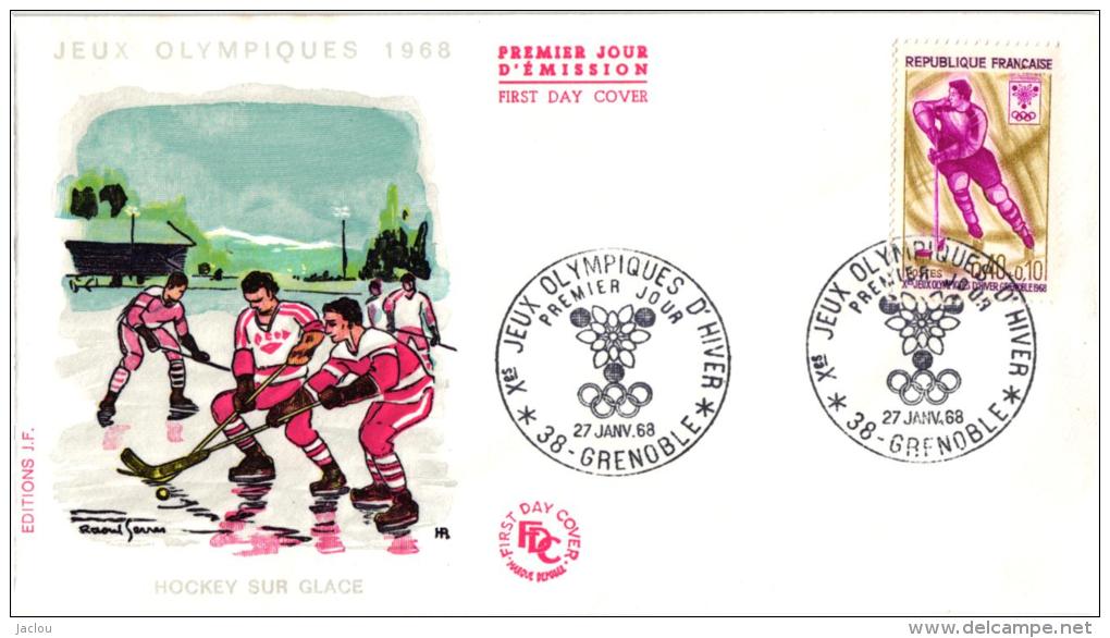 PREMIER JOUR ,JEUX OLYMPIQUES 1968,HOCKEY SUR GLACE  REF 43208 - Winter 1968: Grenoble