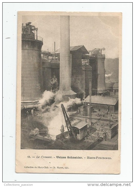 Cp , Métier , Industrie , 71 , Le Creusot , Usines Schneider , Ed : Martet ,  HAUTS FOURNEAUX  ,  Vierge - Industry