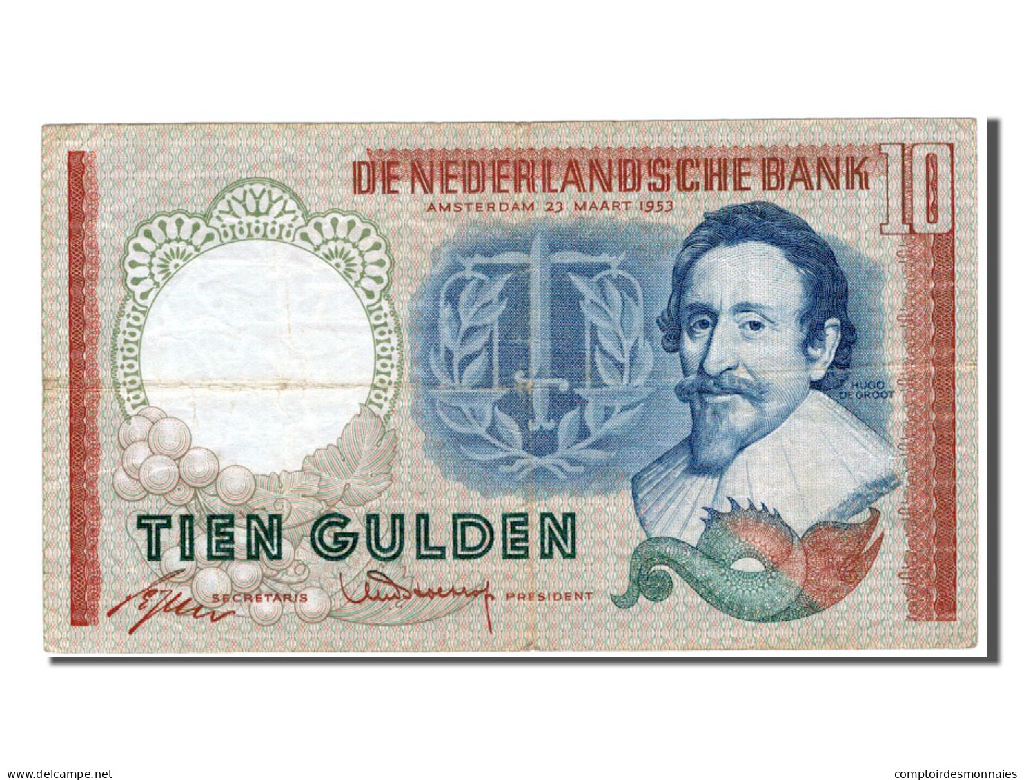 Billet, Pays-Bas, 10 Gulden, 1953, TTB - 10 Florín Holandés (gulden)