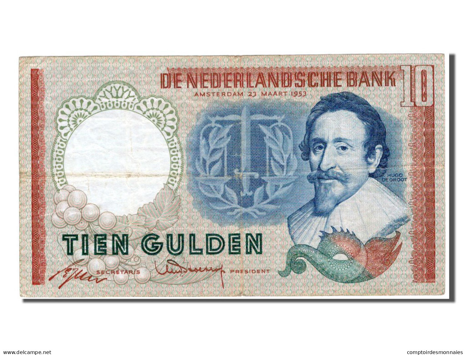 Billet, Pays-Bas, 10 Gulden, 1953, TTB - 10 Gulden