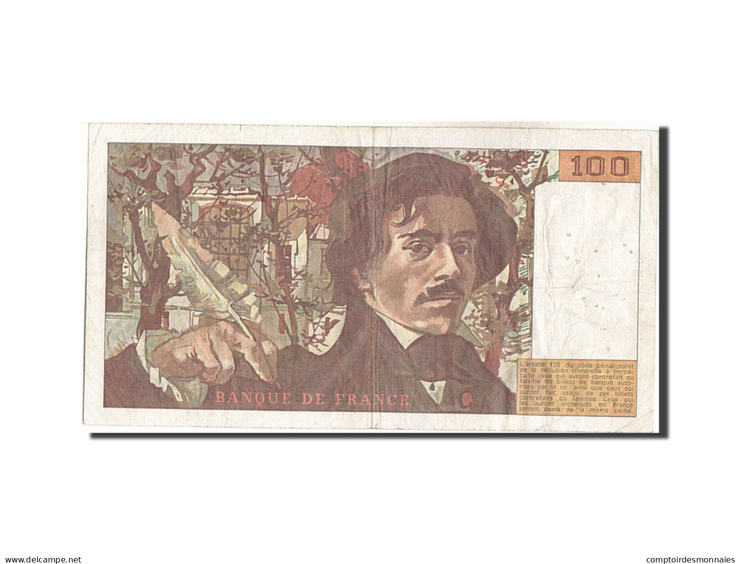 Billet, France, 100 Francs, 100 F 1978-1995 ''Delacroix'', 1980, TB+ - 100 F 1978-1995 ''Delacroix''