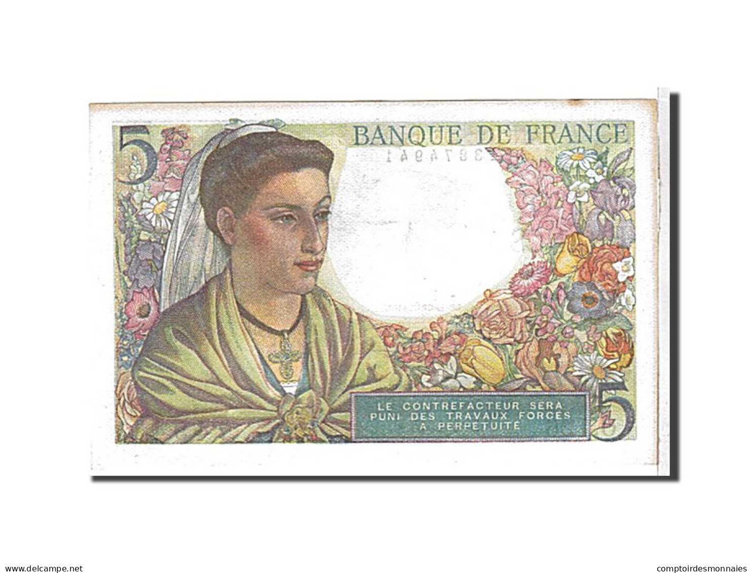 Billet, France, 5 Francs, 5 F 1943-1947 ''Berger'', 1945, SUP, Fayette:5.6 - 5 F 1943-1947 ''Berger''
