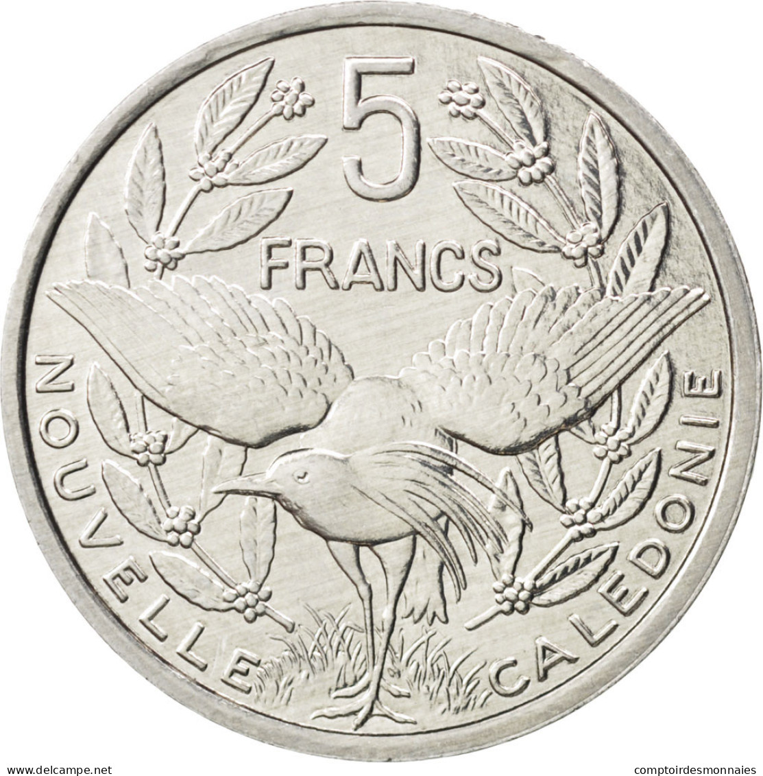 Monnaie, Nouvelle-Calédonie, 5 Francs, 1990, SPL+, Aluminium, KM:16 - Nieuw-Caledonië