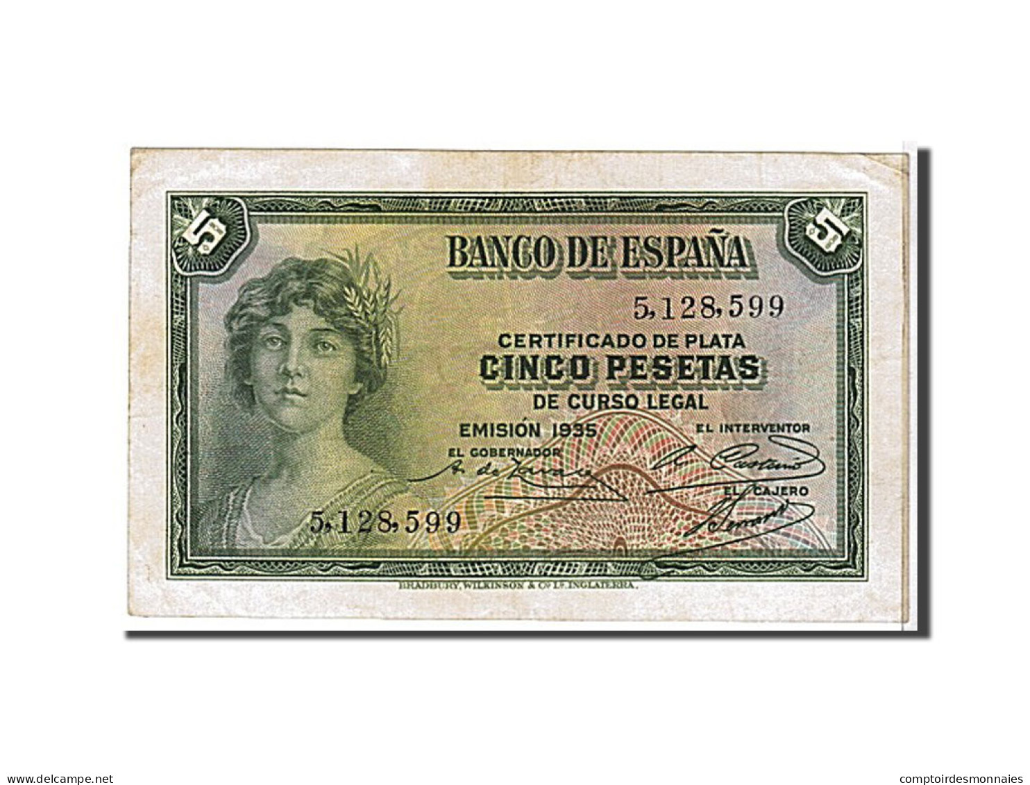 Billet, Espagne, 5 Pesetas, 1935, SUP+ - 5 Pesetas