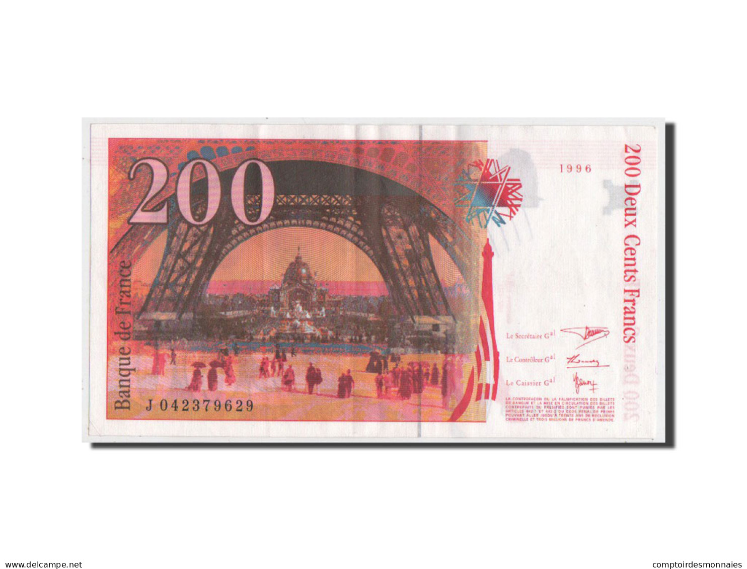 Billet, France, 200 Francs, 200 F 1995-1999 ''Eiffel'', 1996, SUP - 200 F 1995-1999 ''Eiffel''